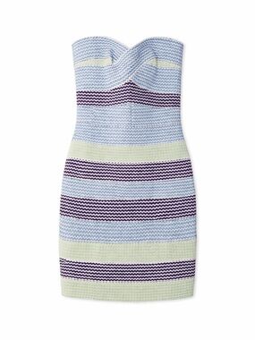 Greylin Coastal Chic Strapless Bodycon Mini Dress Blue Green Small